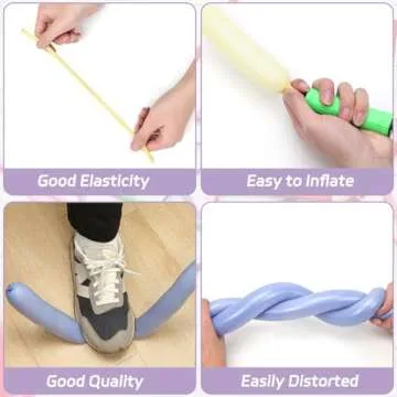 RUBFAC 150pcs 260 Long Balloons, 12 Assorted Colors Animal Balloons Premium Pastel Latex Twisting Magic Balloon for Birthday Wedding Festival Clowns Party Decorations