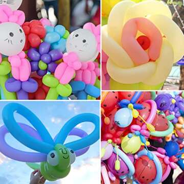 RUBFAC 150pcs 260 Long Balloons, 12 Assorted Colors Animal Balloons Premium Pastel Latex Twisting Magic Balloon for Birthday Wedding Festival Clowns Party Decorations