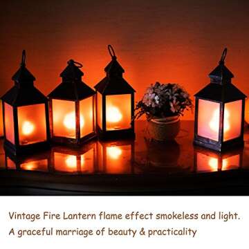 11" Vintage Decorative LED Lantern - Timer & Flame Effect