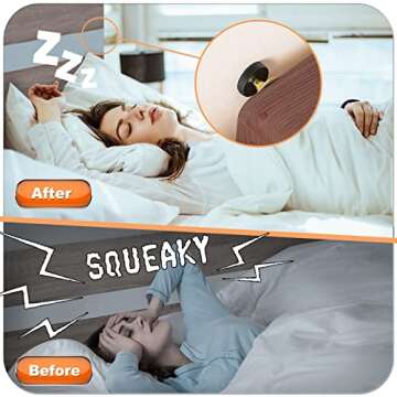 SPEETH 4 Pack Headboard Stoppers, Adjustable Bed Noise Stopper for Wall, Bed Frame Post Anti-Shake Tool, Head Board Stabilizer Pad Support Bumper Guards, Threaded Fixer Keep from Squeaking, 30-105mm