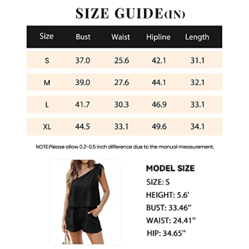 PRETTYGARDEN Women's Summer Jumpsuits Boho One Shoulder Romper