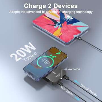 Magnetic Portable Charger with 10000mAh Power Bank