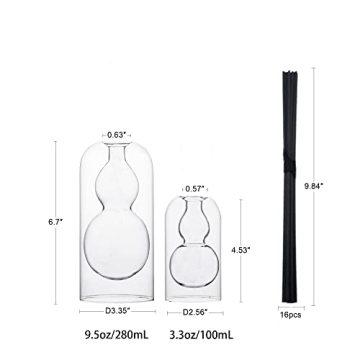 Elegant Glass Reed Diffuser Set for Essential Oils - 2pcs