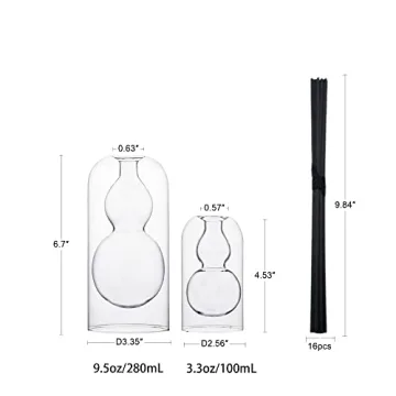 Elegant Glass Reed Diffuser Set for Essential Oils - 2pcs