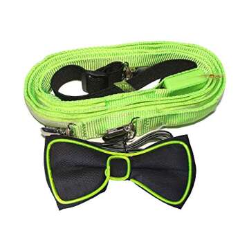 Brejkdo LED Suspenders & Bow Tie Combo for Parties