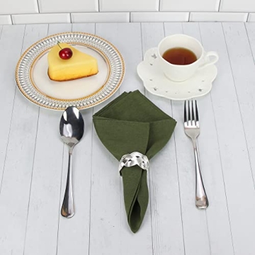 INFEI Stylish Army Green Cloth Napkins - Pack of 12