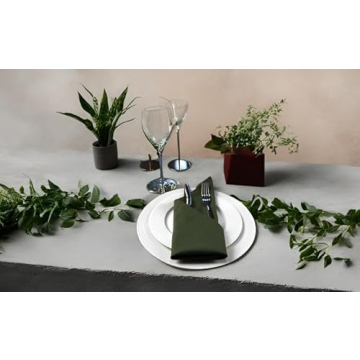 INFEI Stylish Army Green Cloth Napkins - Pack of 12
