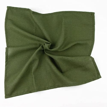 INFEI Stylish Army Green Cloth Napkins - Pack of 12