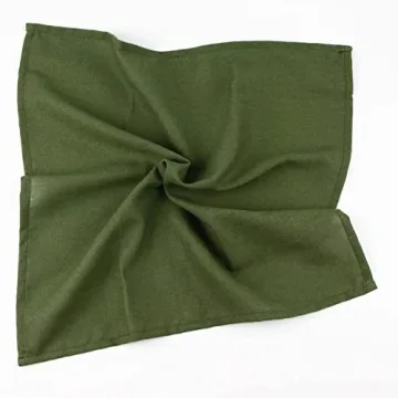 INFEI Stylish Army Green Cloth Napkins - Pack of 12