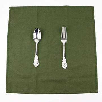INFEI Stylish Army Green Cloth Napkins - Pack of 12