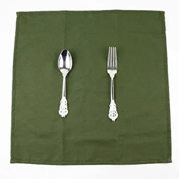 INFEI Stylish Army Green Cloth Napkins - Pack of 12