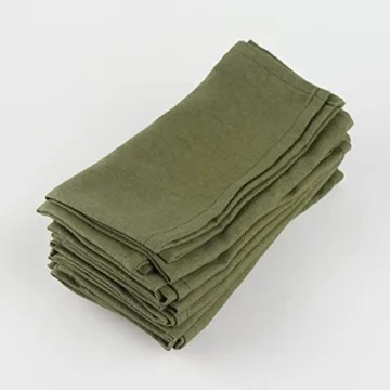 INFEI Stylish Army Green Cloth Napkins - Pack of 12