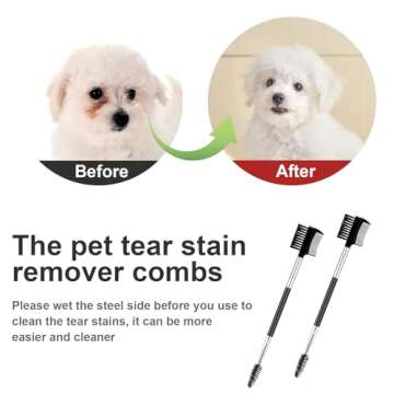 Premium Double Head Pet Tear Comb for Dogs and Cats