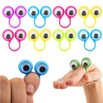 3 otters Eyeball Ring, 25PCS Eye Finger Puppets Eye Monster Finger, Party Favors, Teachers Prizes, Birthday Goodie Bag Stuffers, Novelty Classroom Exchange Gifts, Valentines Day Gifts