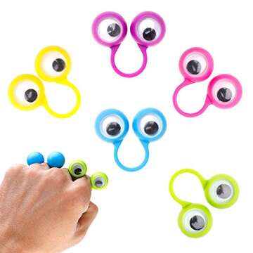 3 otters Eyeball Ring, 25PCS Eye Finger Puppets Eye Monster Finger, Party Favors, Teachers Prizes, Birthday Goodie Bag Stuffers, Novelty Classroom Exchange Gifts, Valentines Day Gifts
