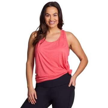 RBX Active Women's Plus Size Sleeveless Relaxed Fashion Workout Yoga Tank Top