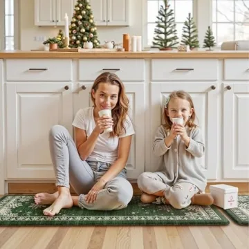 Non-Slip Christmas Kitchen Mat Set of 2 for Winter
