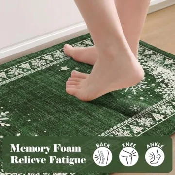 Non-Slip Christmas Kitchen Mat Set of 2 for Winter