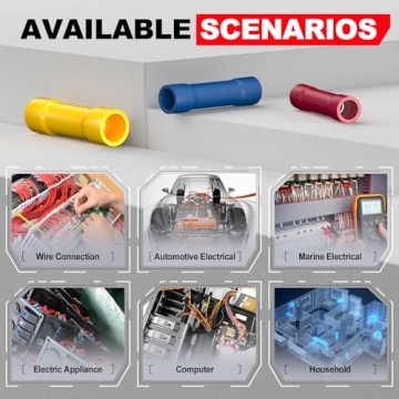 AIRIC Red Butt Connectors 100 pcs for 22-16 AWG Wiring