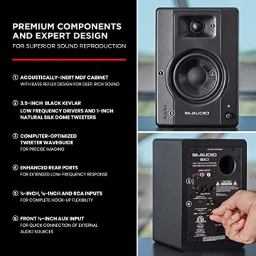M-Audio BX3 3.5" Studio Monitors with 120W Output