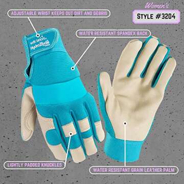 Wells Lamont Women's Hybrid Gardening Gloves | Stylish & Durable