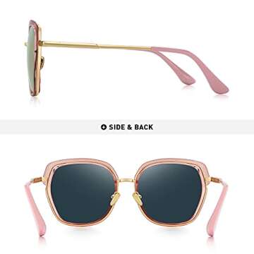 OLIEYE Vintage Oversized Polarized Sunglasses for Women