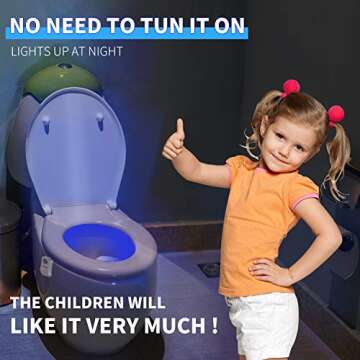 Aanrasey Toilet Night Light - Motion Sensor LED Night Light for Fun Bathroom Decor