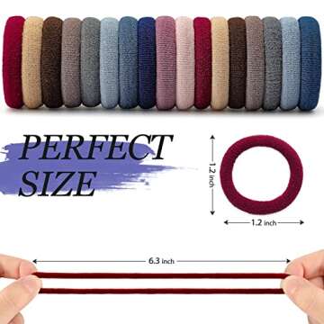 JIRIS 100PCS Seamless Thick Hair Bands - Elastic Ponytail Holders, No-Crease Cotton Ties for Women, ...
