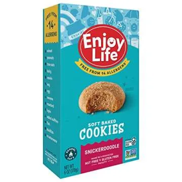 Enjoy Life Snickerdoodle Soft Baked Cookies, Gluten Free, School Safe, Non GMO, Dairy Free, Soy Free, Vegan, Nut Free Cookies, 6 oz Box