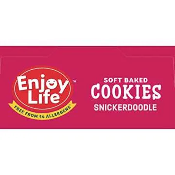 Enjoy Life Snickerdoodle Soft Baked Cookies, Gluten Free, School Safe, Non GMO, Dairy Free, Soy Free, Vegan, Nut Free Cookies, 6 oz Box