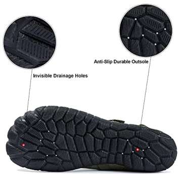 Josaywin Water Shoes for Men Quick Dry Wide Toe Aqua Shoes Adjustable Barefoot Sock for Swim Beach R...