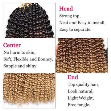 Leeven Ombre Brown Passion Twist Crochet Braids Hair 18 Inch