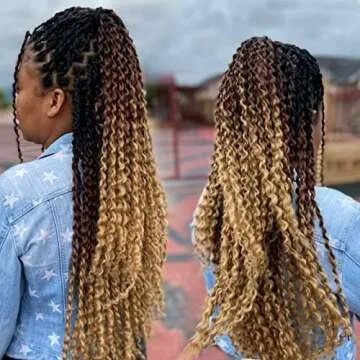Leeven Ombre Brown Passion Twist Crochet Braids Hair 18 Inch