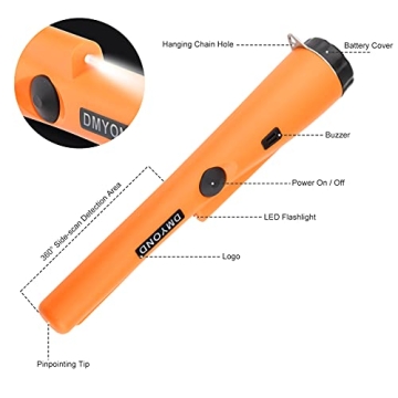 Dmyond Metal Detector Pinpointer - Waterproof & Lightweight
