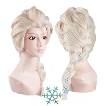 ANOGOL Wig Cap+6 Hairpins+ Princess Wig Braided Women Blonde Cosplay Wig Long Blonde Princess Braide...
