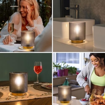 MJ PREMIER Grey Battery Operated Table Lamp with Timer