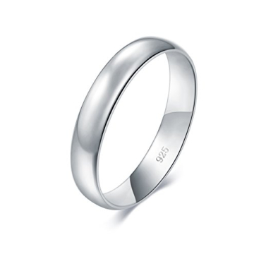 BORUO 925 Sterling Silver Ring – Elegant Unisex Band Gift