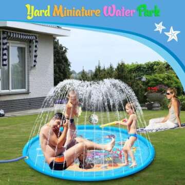 2024 Upgraded Splash Pad - Sprinkler for Kids Anti-Burst Water Play Mat, Summer Outdoor Water Toys B...