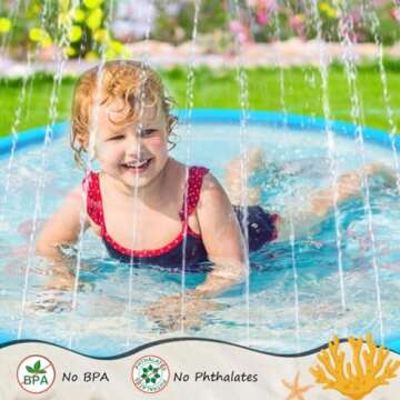 2024 Upgraded Splash Pad - Sprinkler for Kids Anti-Burst Water Play Mat, Summer Outdoor Water Toys Backyard Activities for Toddlers Kids Age 3 4 5 6 7 8 9 10 11 12 Year Old