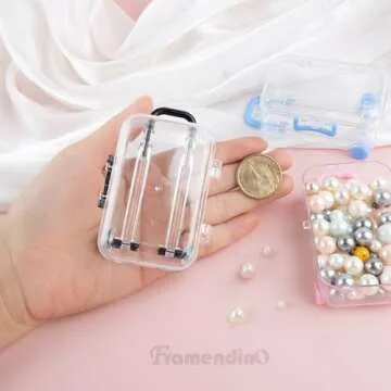Framendino, 4 Pack Mini Suitcase Candy Box Plastic Travel Boxes for Home Decoration 4 Colors