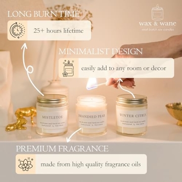 Handmade Wax & Wane Winter Candle Set - Eco-Friendly Soy