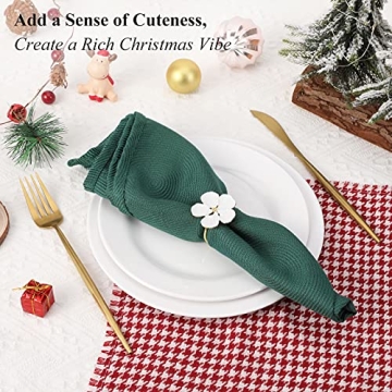 Lewondr Elegant Flower Napkin Rings Set for Table Decor