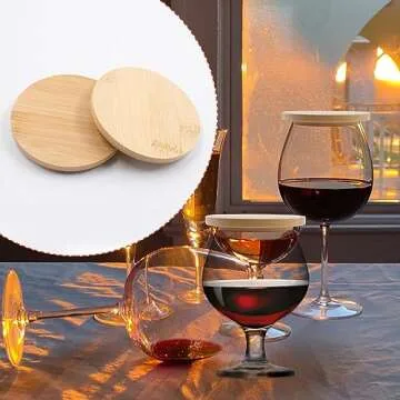 Stylish Bamboo Wine Glass Covers for Outdoor Events