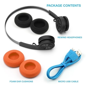 JLab Rewind Wireless Retro Headphones Bluetooth 4.2 14H Playtime