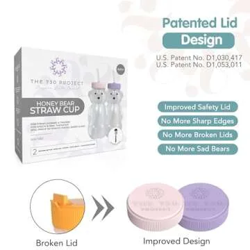 Honey Bear Straw Cup for Babies, 2-Pack Travel Set