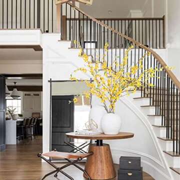 AILANDA 40.6''Artificial Flowers Silk Fake Forsythia Branches, 4PCS Faux Long Stem Flowers Winter Jasmine Orchids Yellow for Floral Arrangements Home Wedding Farmhouse Indoor Outdoor Cemetery Decor