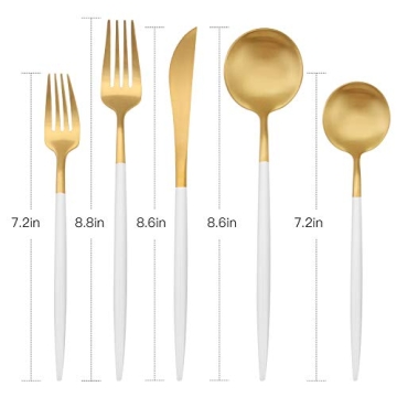 Elegant 5-Piece Matte Gold Silverware Set for Dining