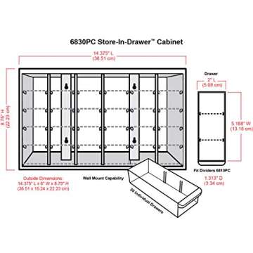 ArtBin 6830PC Store-In-Drawer Cabinets - Wall Mountable Storage Cabinet with 30 Drawers, Art & Craft...