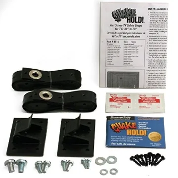 QuakeHOLD! 70" Flat Screen T Safety Straps for Child Proofing