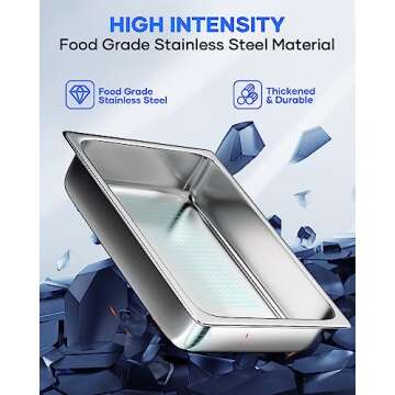 WantJoin Full Size Steam Table Pans, 6-Pack 2.5 Inch Deep Restaurant Steam Table Pans Commercial, Hotel Pan Made of 201 Gauge Stainless Steel